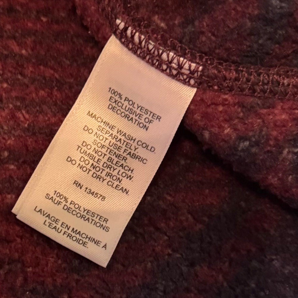 VINEYARD VINES Stillwater Sherpa Hoodie Red Navy Plaid Hooded Fleece Sweatshirt - Picture 11 of 14